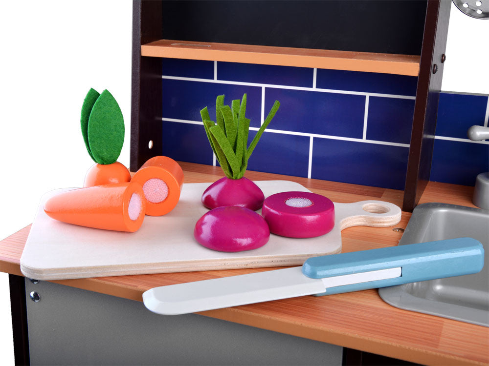 Vaikiška medinė virtuvė su priedais