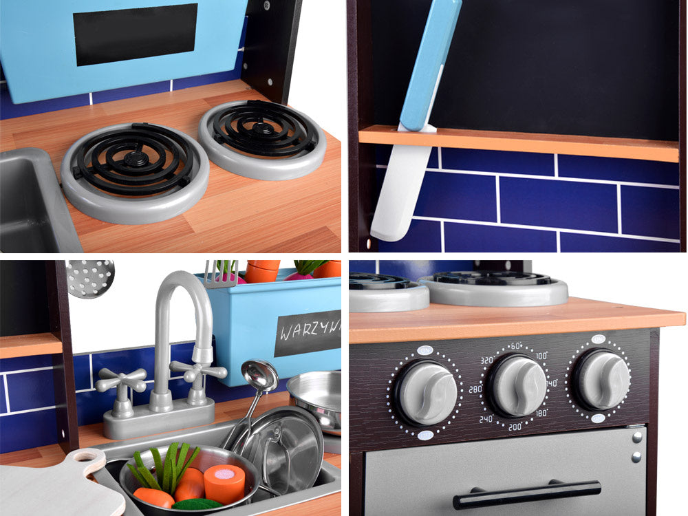 Vaikiška medinė virtuvė su priedais