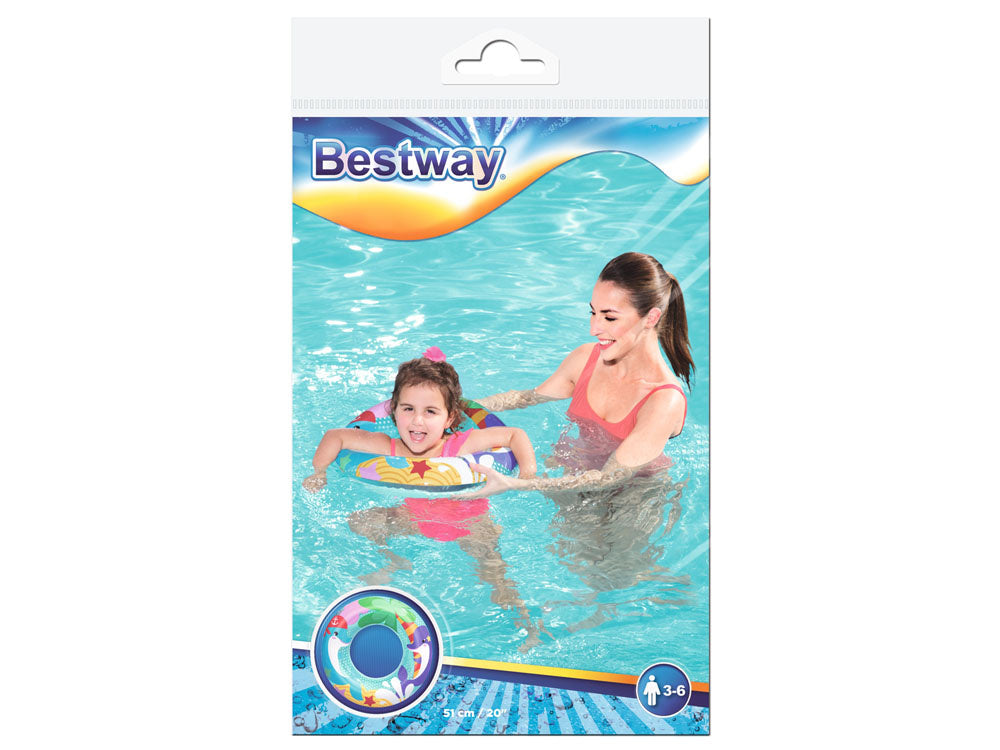 Pripučiamas plaukimo ratas vaikams delfinas 51cm, Bestway