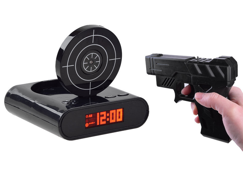Žadintuvas su pistoletu - pataikyk į taikinį