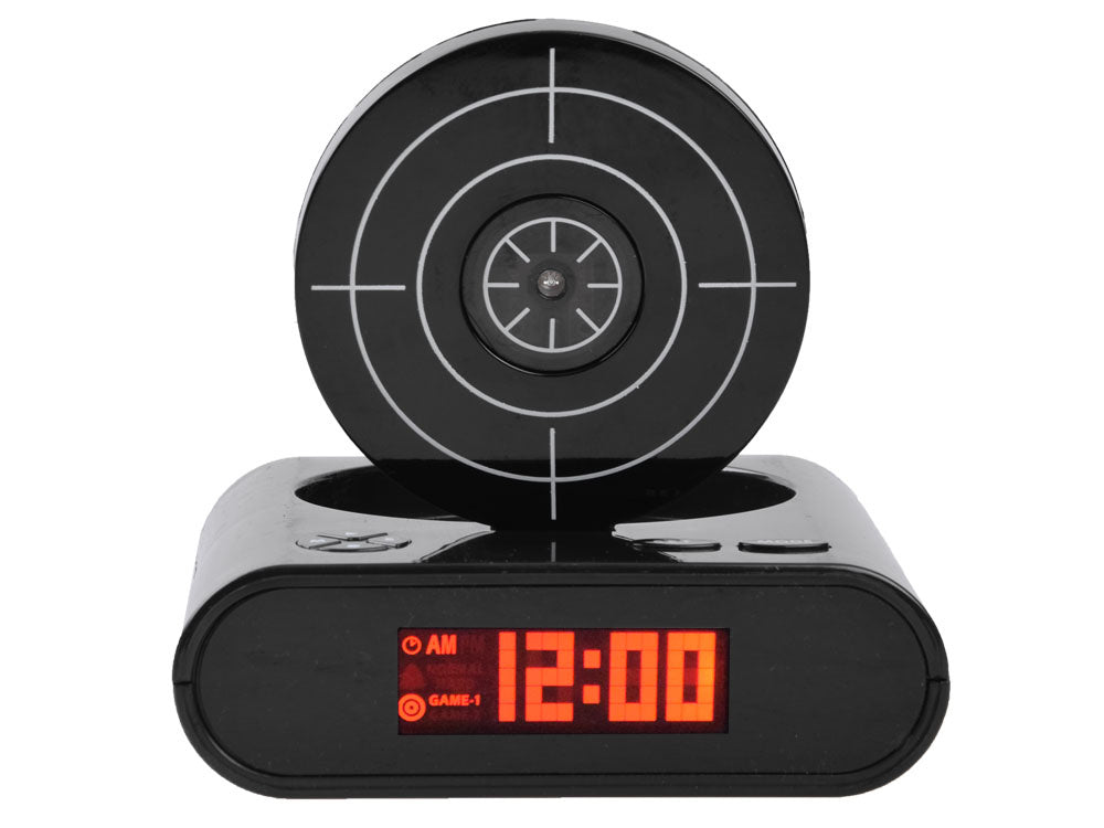 Žadintuvas su pistoletu - pataikyk į taikinį