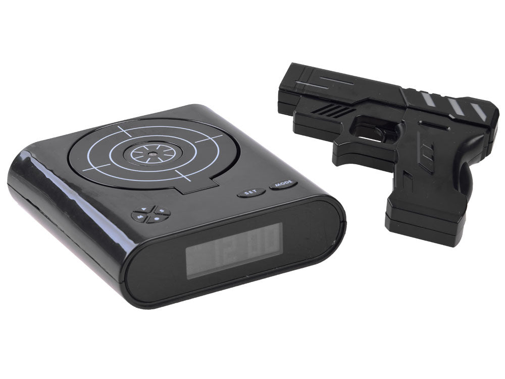 Žadintuvas su pistoletu - pataikyk į taikinį