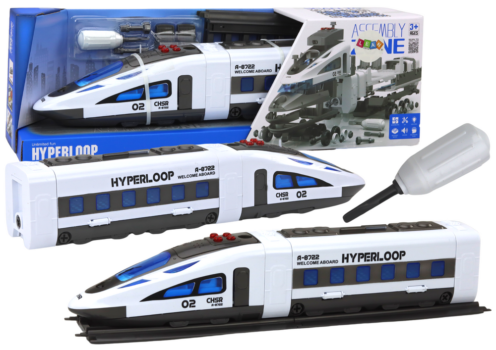 Traukinys su bėgiais garso ir šviesos efektais