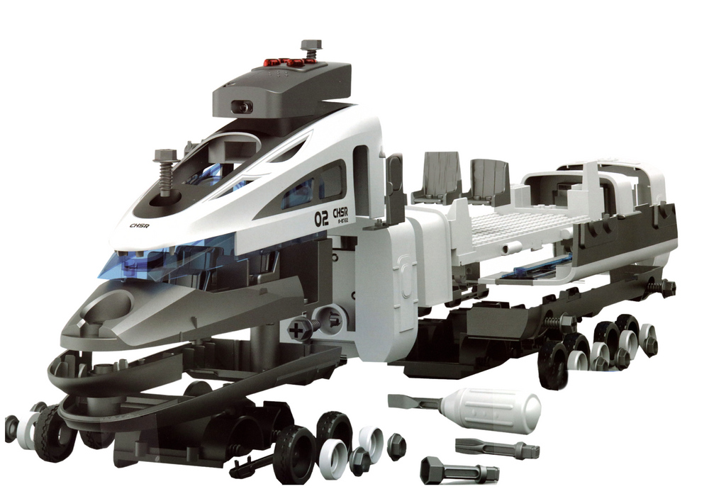 Traukinys su bėgiais garso ir šviesos efektais