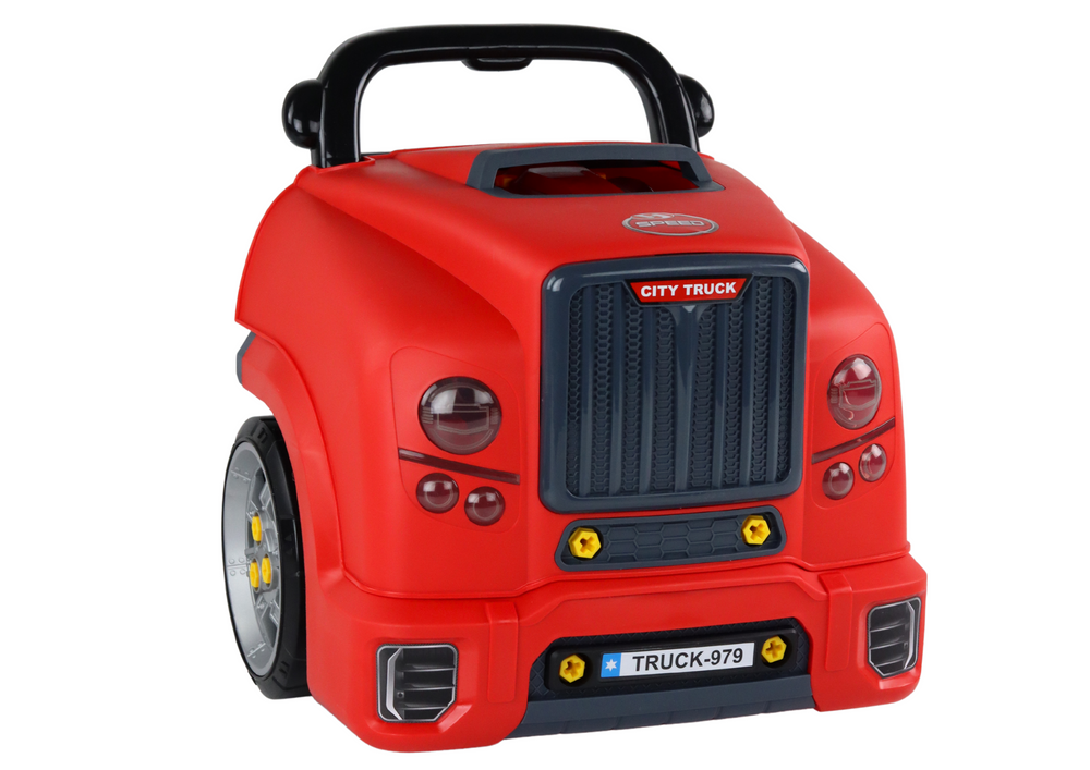 Sunkvežimio variklis dirbtuvės, raudonas