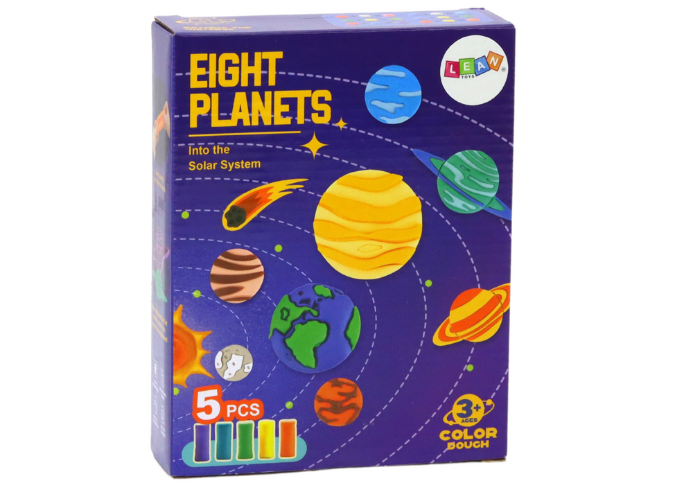 Plastilino rinkinys su planetų formelėmis