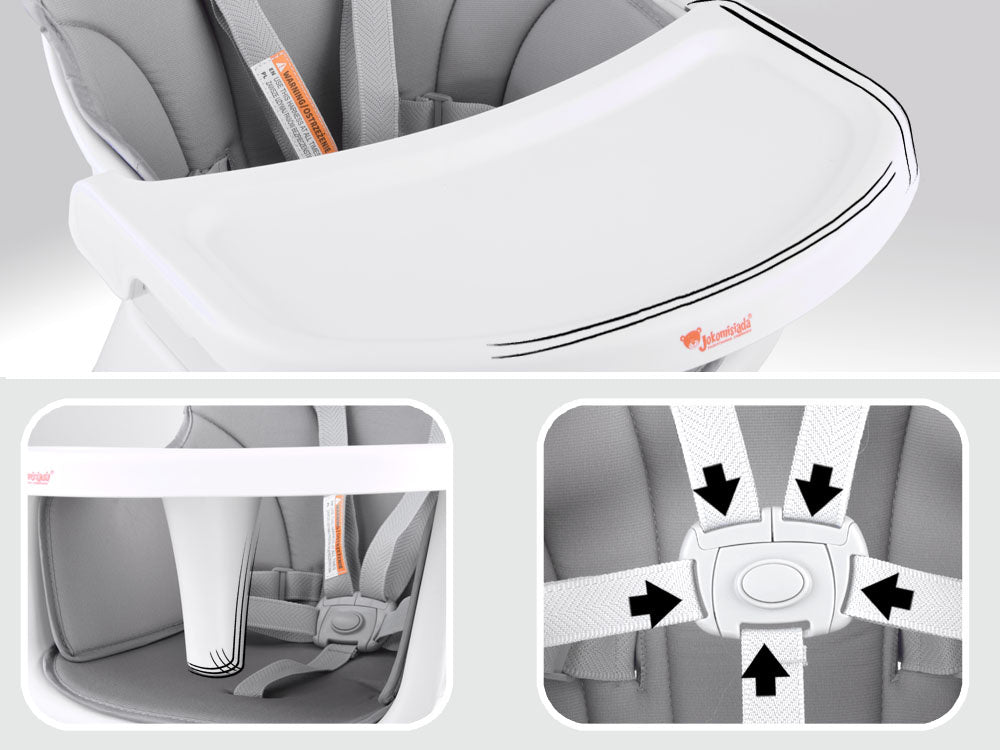 Vaikiška maitinimo kėdė 6in1, pilka