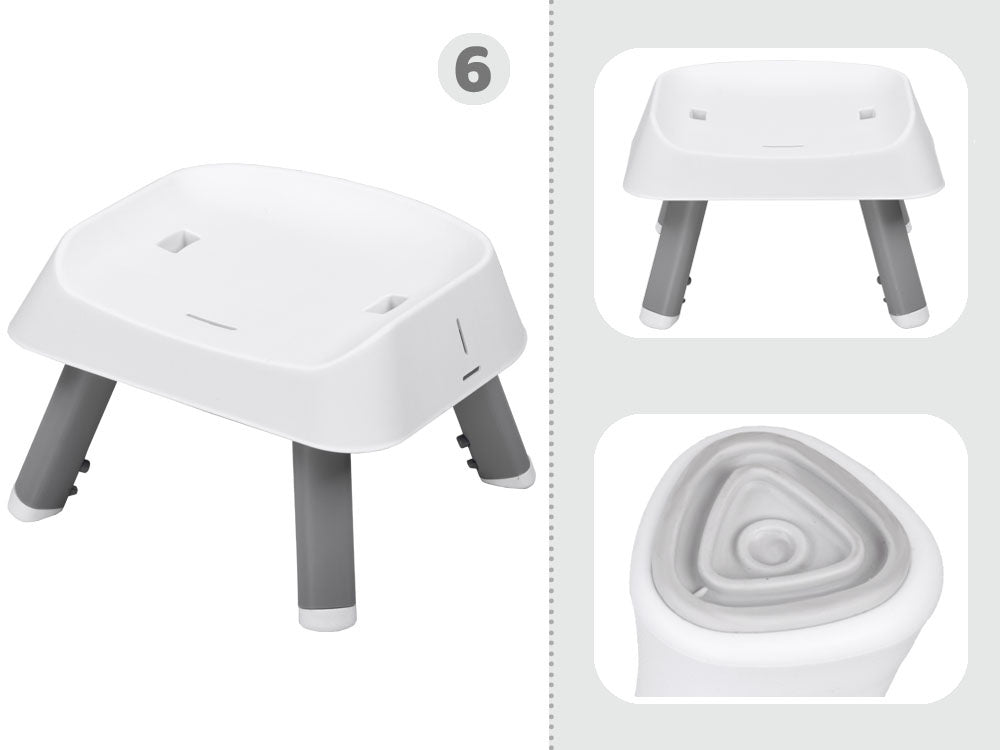 Vaikiška maitinimo kėdė 6in1, pilka