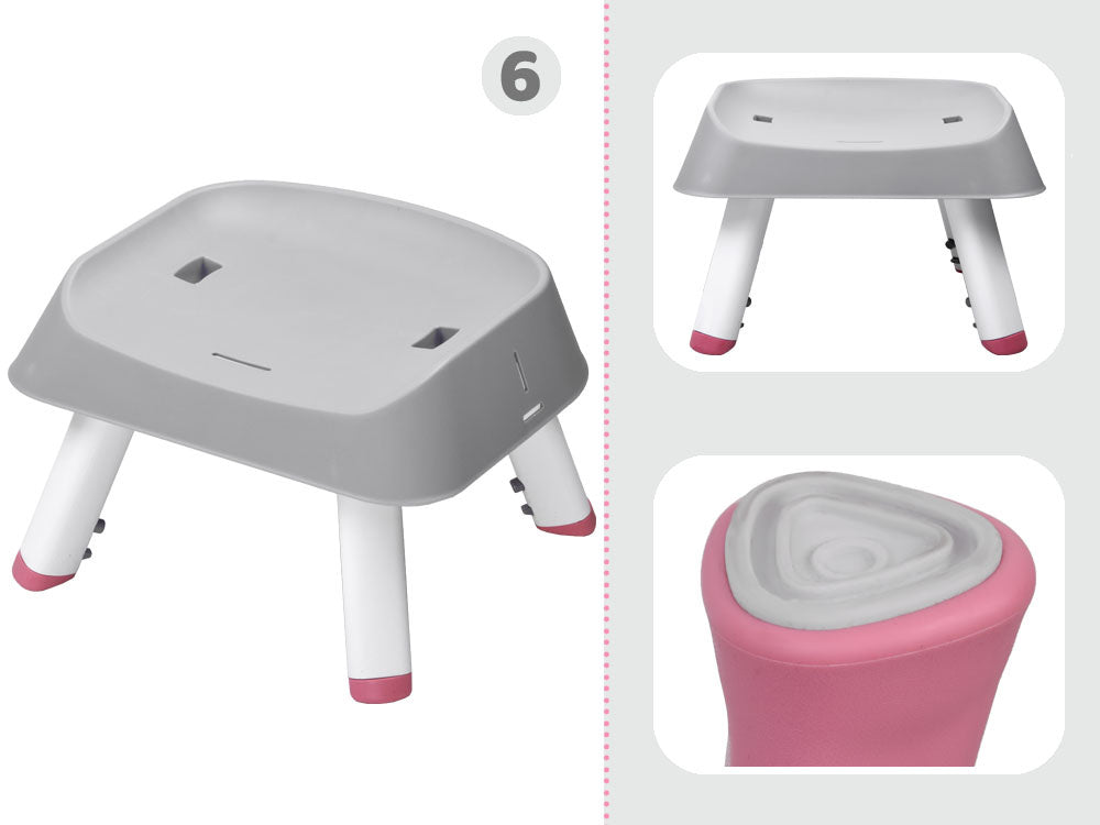 Vaikiška maitinimo kėdė 6in1, rožinė
