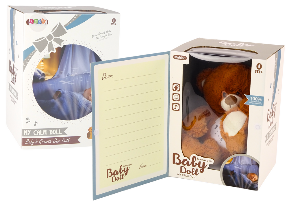 Pliušinis meškiukas miegui su garso ir šviesos efektais