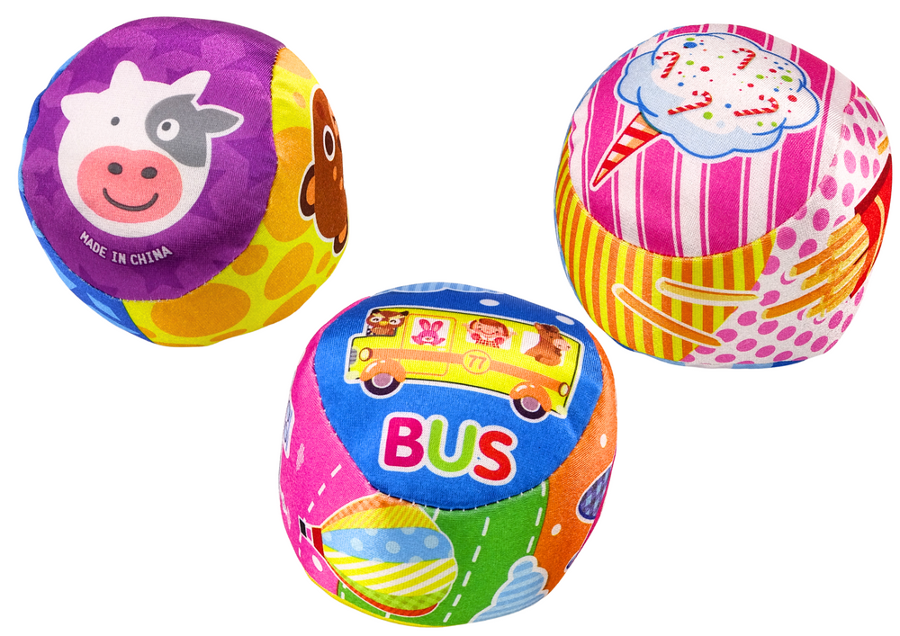 Minkštas kamuolys su barškučiu 10 cm