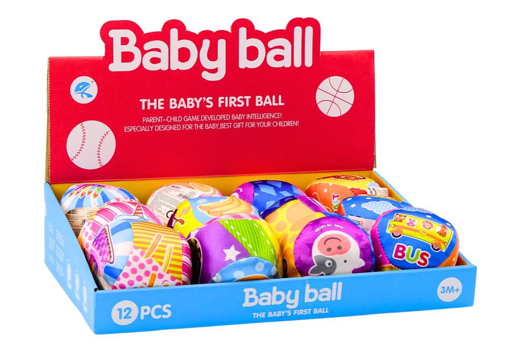 Minkštas kamuolys su barškučiu 10 cm