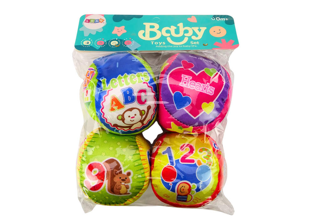 Minkštų barškančių kamuoliukų rinkinys 4 vnt.