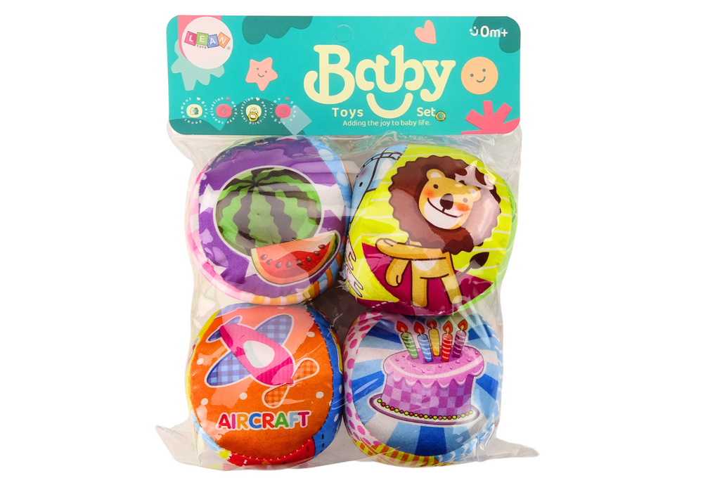 Minkštų barškančių kamuoliukų rinkinys 4 vnt.