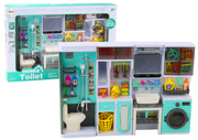 Vonios kambario baldų rinkinys lėlės namui 4in1