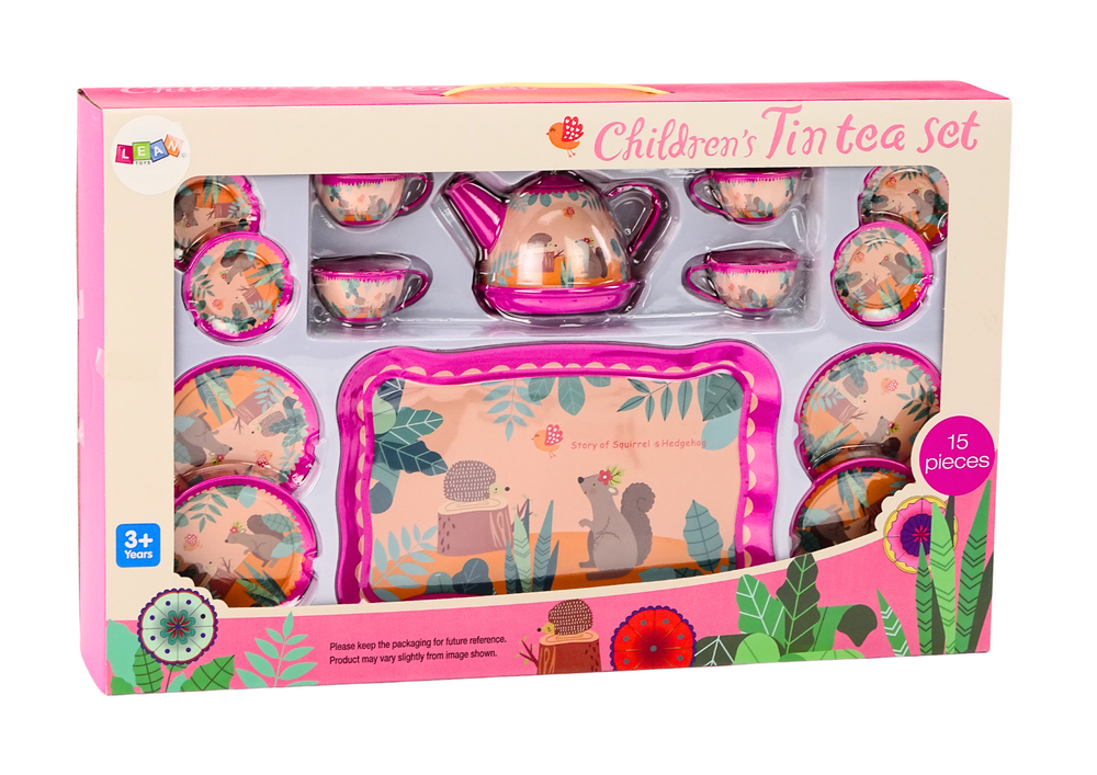 Kavos arbatos servizo rinkinys 15 el., rožinis