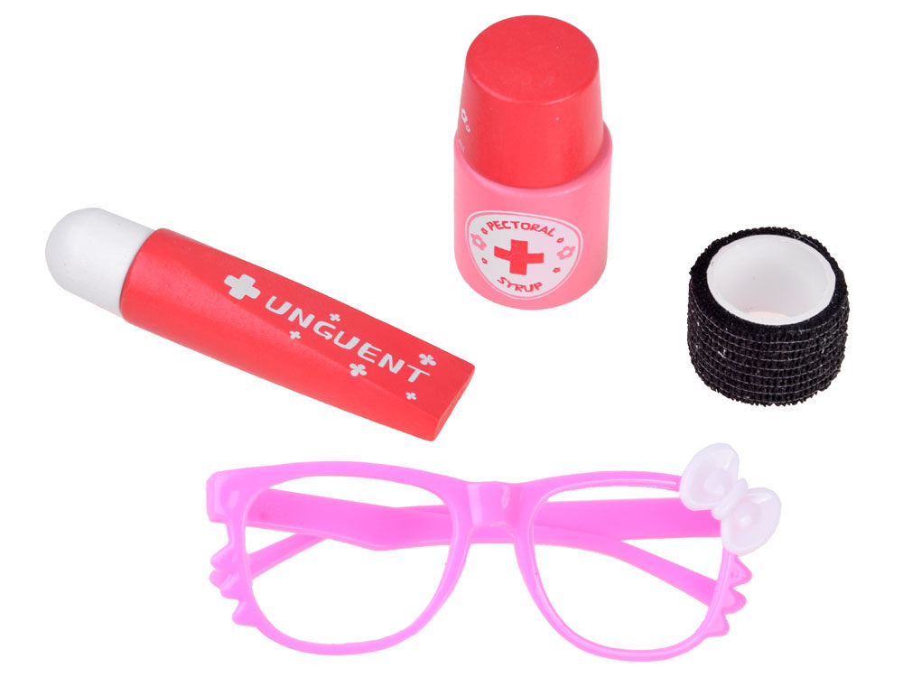 Medinių gydytojo aksesuarų rinkinys