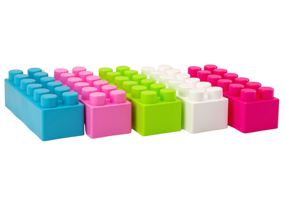 Didelės statybinės kaladėlės krepšyje su lipdukais 20 el.