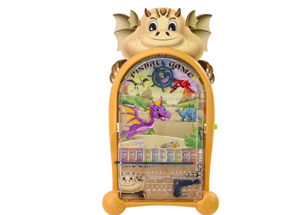 Arkadinis žaidimas su stovu „Pinball“ dinozaurai, šviesiai rudas