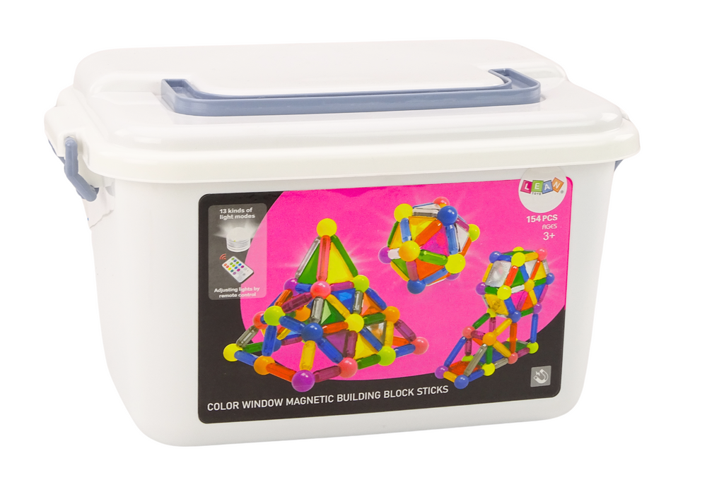 Magnetinės konstruktorius su apšvietimo efektais 154 el.