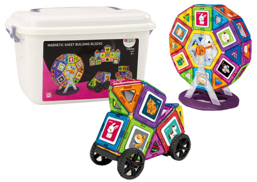 Magnetinis kaladėlių rinkinys vaikams 118 el.