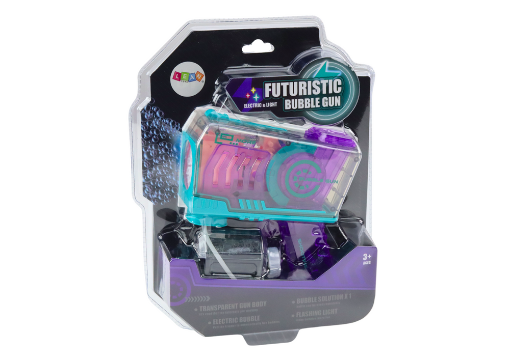 Muilo burbulų pistoletas su šviesos efektais, violetinis