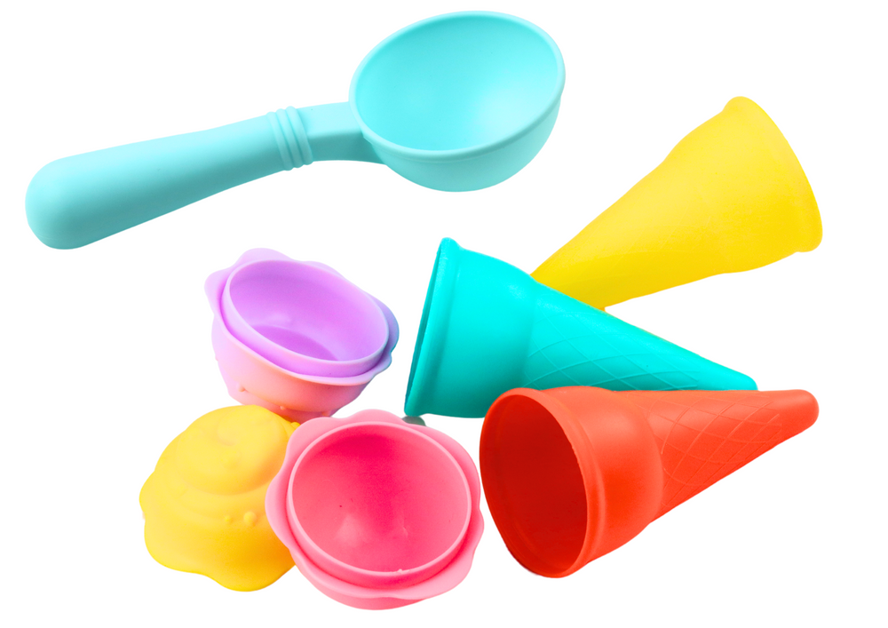 Smėlio žaislų rinkinys „Ledai“ 6 el., rožinis