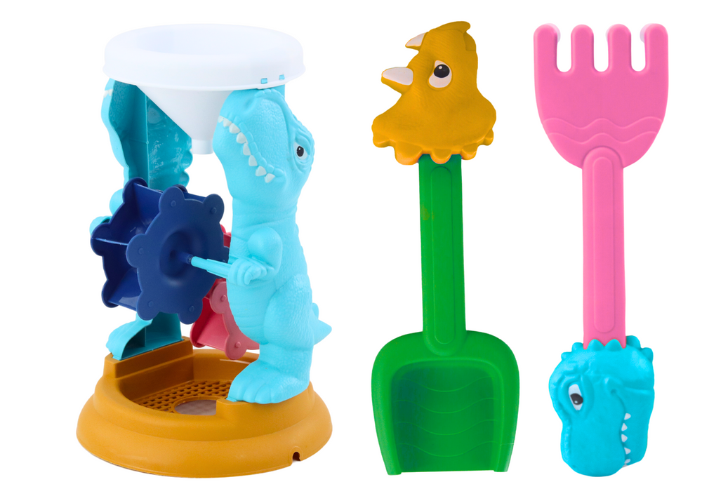 Smėlio žaislų rinkinys su dinozaurų motyvais