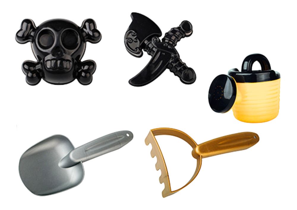 Smėlio žaislų rinkinys su piratų motyvais 7 el.