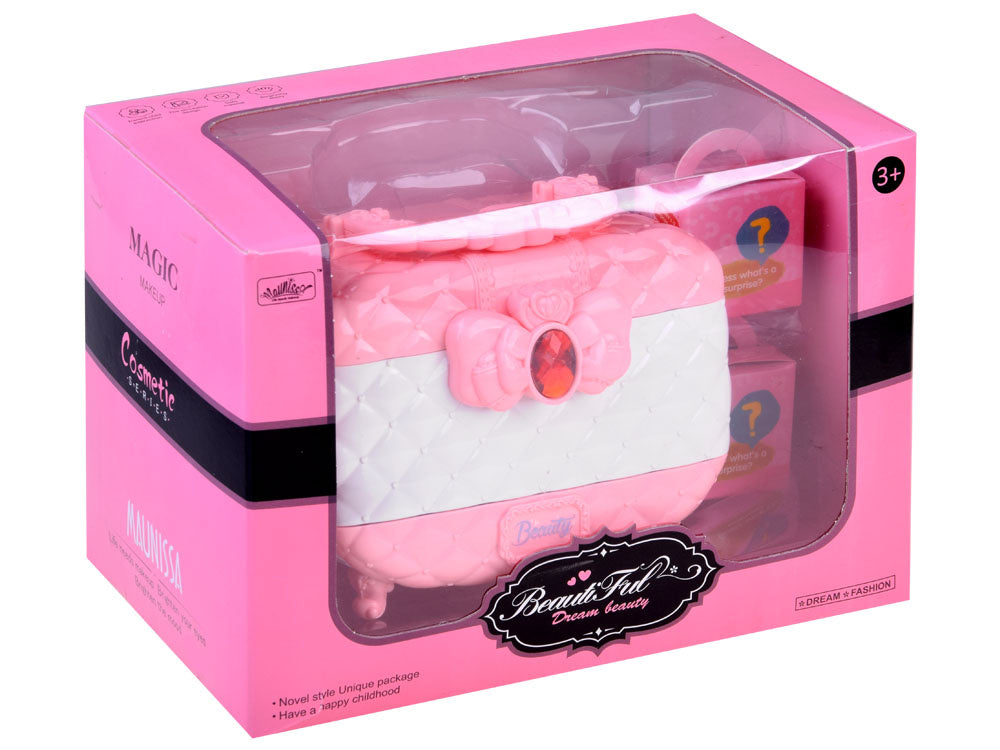 Vaikiškos kosmetikos rinkinys skrynelėje, rožinis