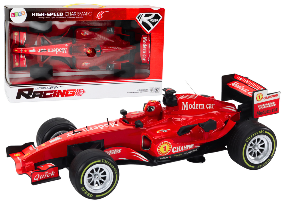 Žaislinis sportinis F1 automobilis 1:12, raudonas