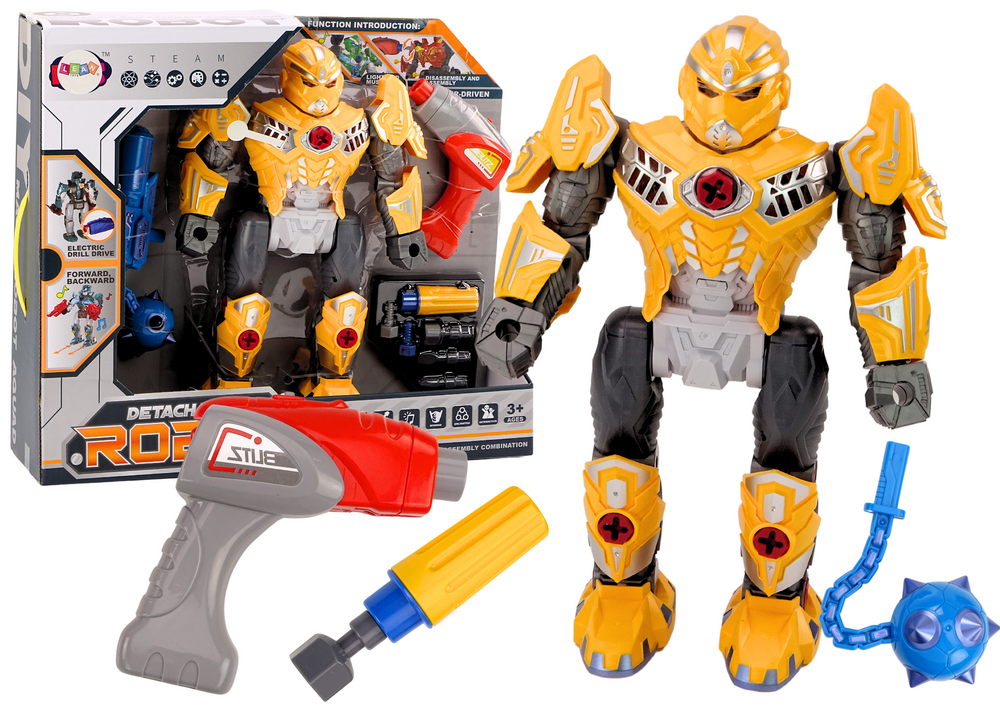 Robotas su gręžtuvu, atsuktuvu ir garso ir šviesos efektais, getlonas