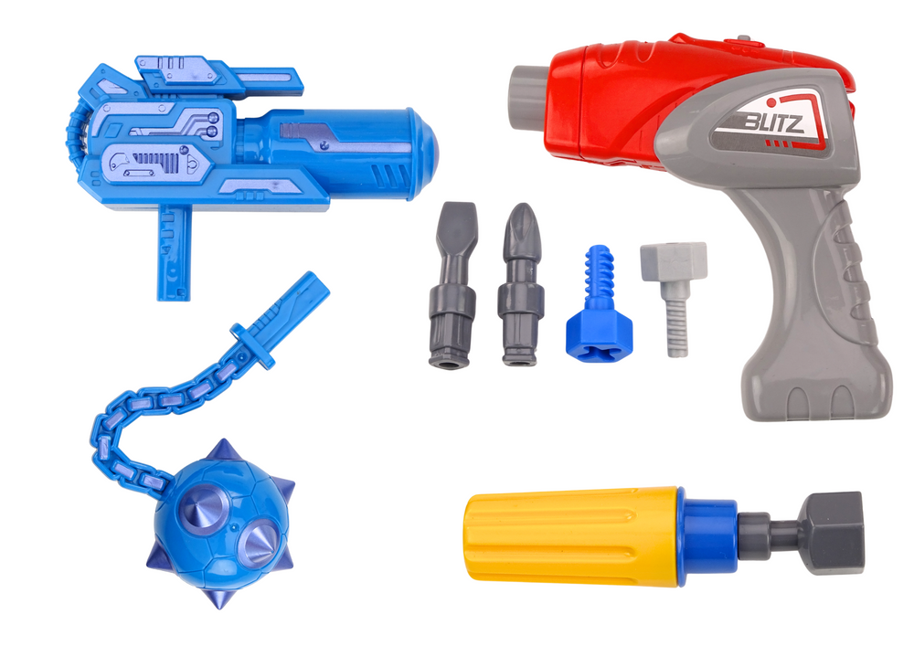 Robotas su gręžtuvu, atsuktuvu ir garso ir šviesos efektais, getlonas