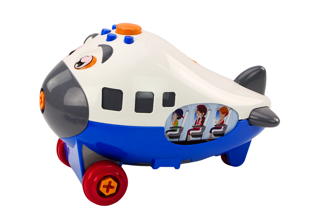 Žaislinis lėktuvas su įrankiais, mėlynas