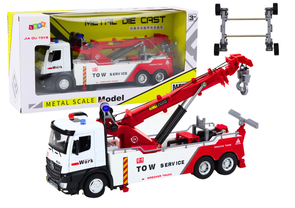 Žaislinis sunkvežimis su kranu ir kabliu