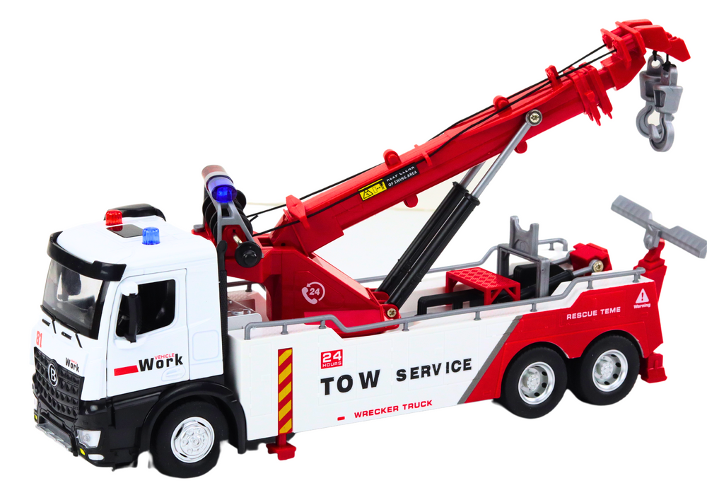 Žaislinis sunkvežimis su kranu ir kabliu