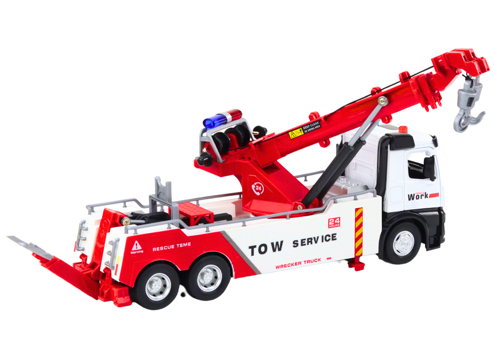 Žaislinis sunkvežimis su kranu ir kabliu