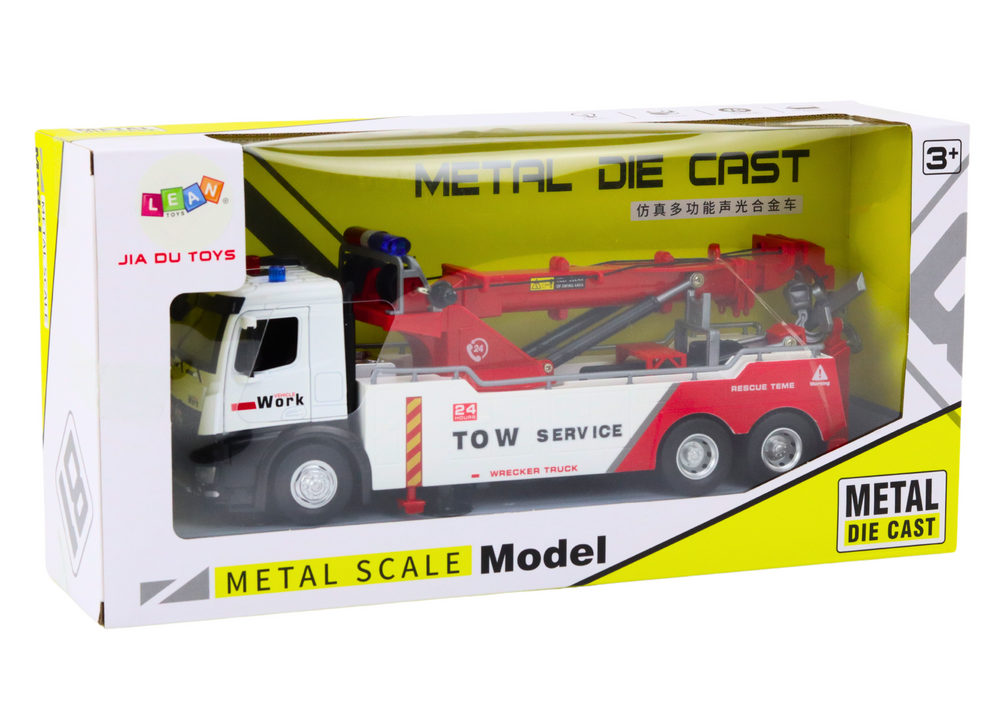 Žaislinis sunkvežimis su kranu ir kabliu