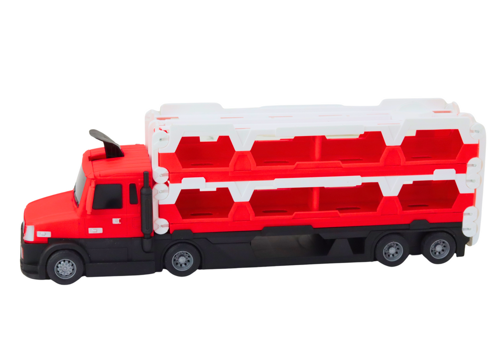 Sunkvežimis su lenktynių trasa ir garso efektais 2in1, raudonas