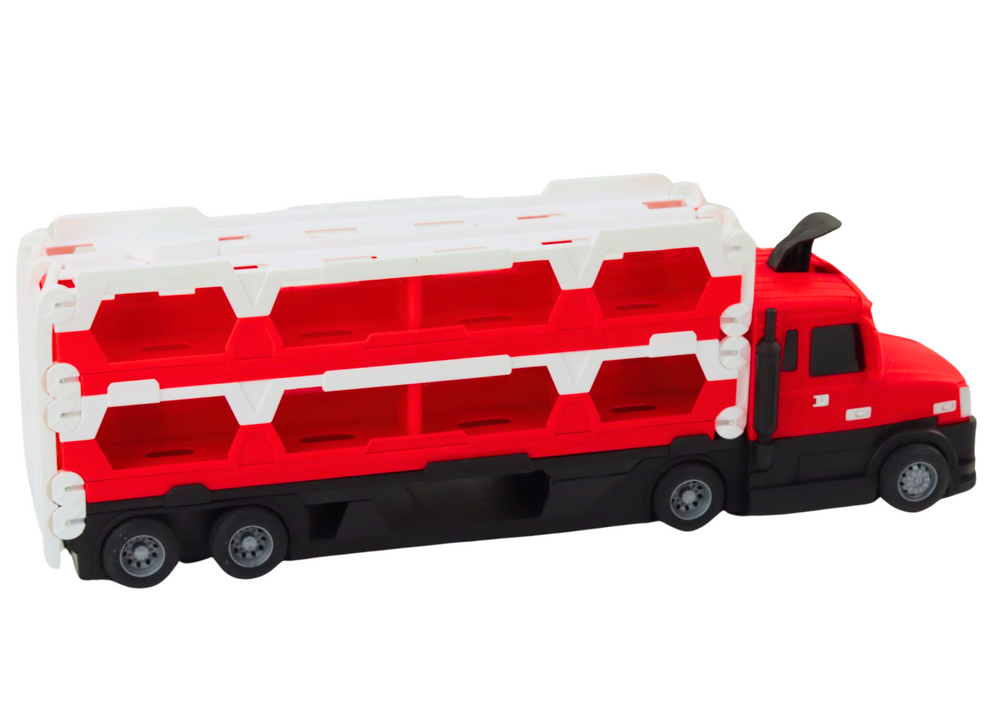 Sunkvežimis su lenktynių trasa ir garso efektais 2in1, raudonas