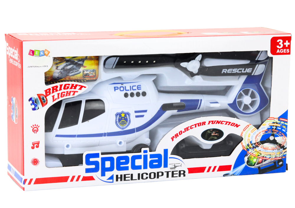 Važinėjantis policijos sraigtasparnis vaikams