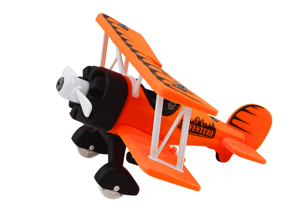 Žaislinis lėktuvas su transportavimo narvu, oranžinis