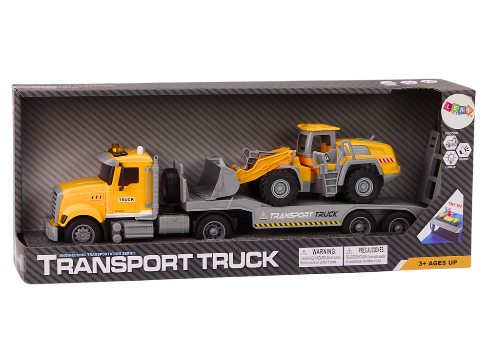 Sunkvežimis su priekaba ir traktoriumi