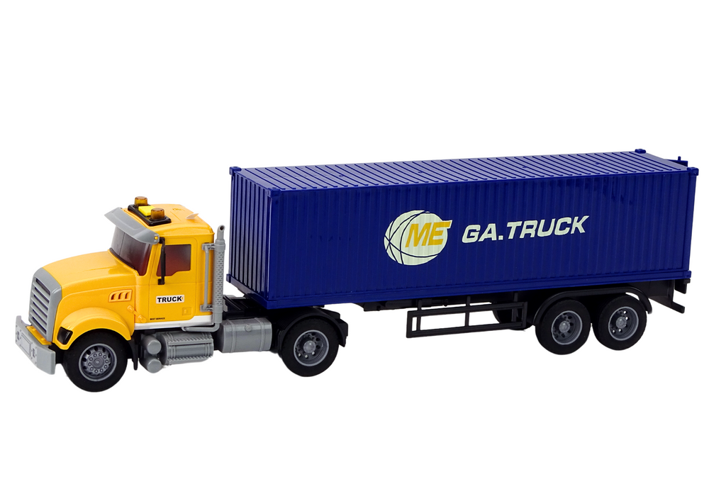 Sunkvežimis su priekaba garso ir šviesos efektais, geltona