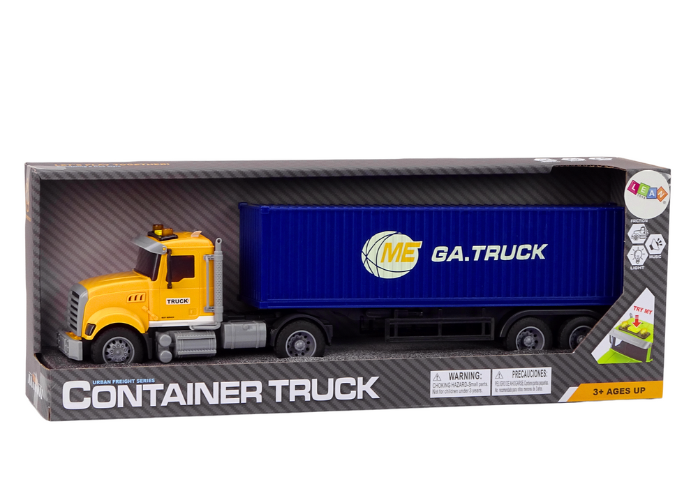 Sunkvežimis su priekaba garso ir šviesos efektais, geltona