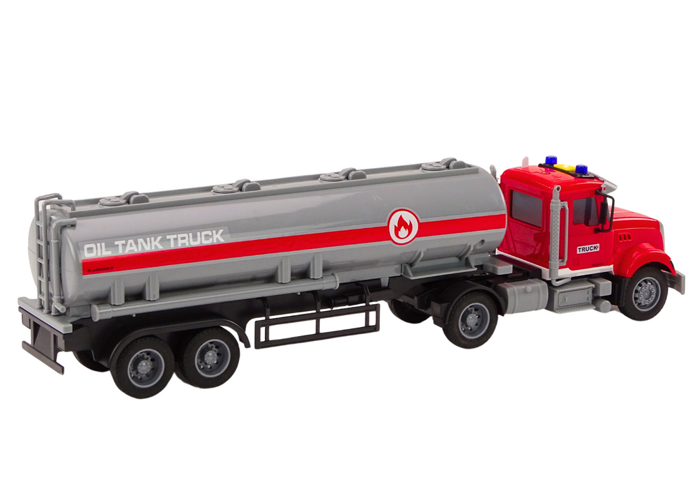 Sunkvežimis su cisterna garso ir šviesos efektais, raudona
