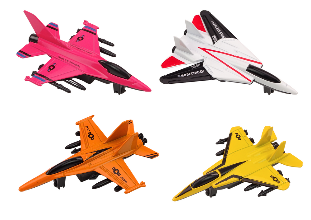 Žaislinis naikintuvas su frikcine pavara