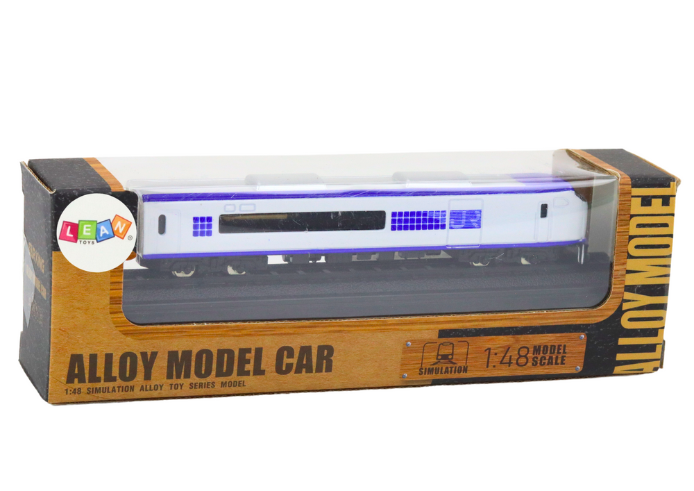 Metalinis traukinio modelis 1:48, baltai mėlynas