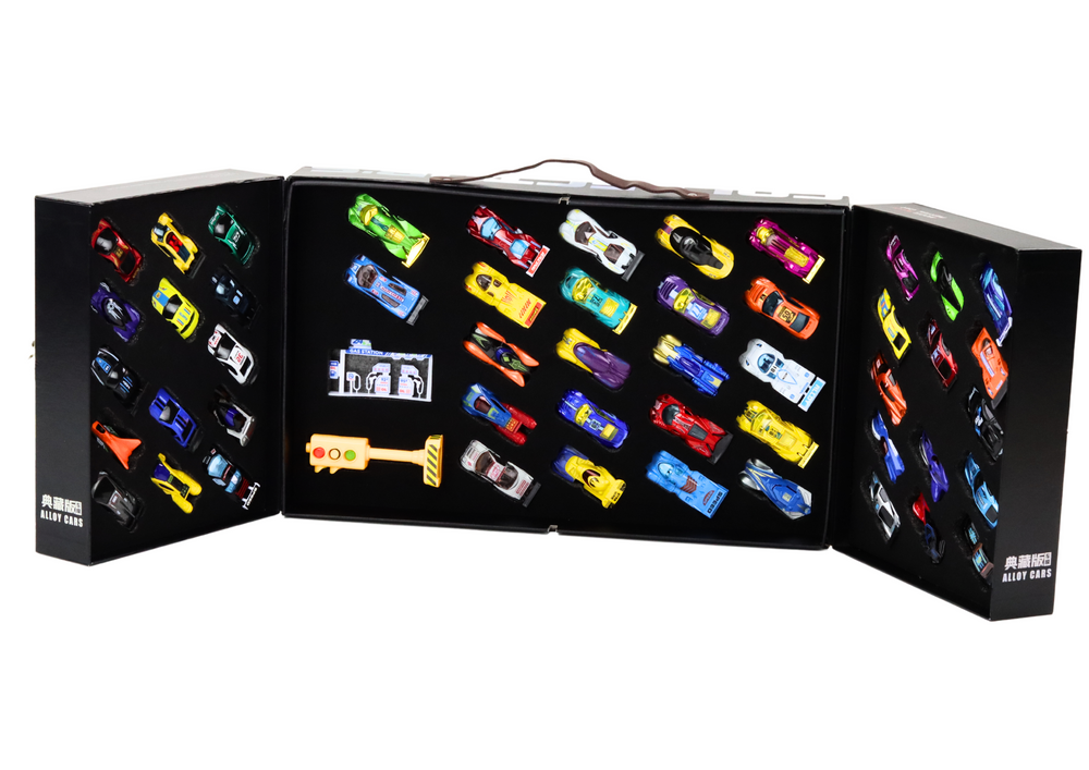 Lengvųjų automobiliukų rinkinys lagamine su priedais 50 el.