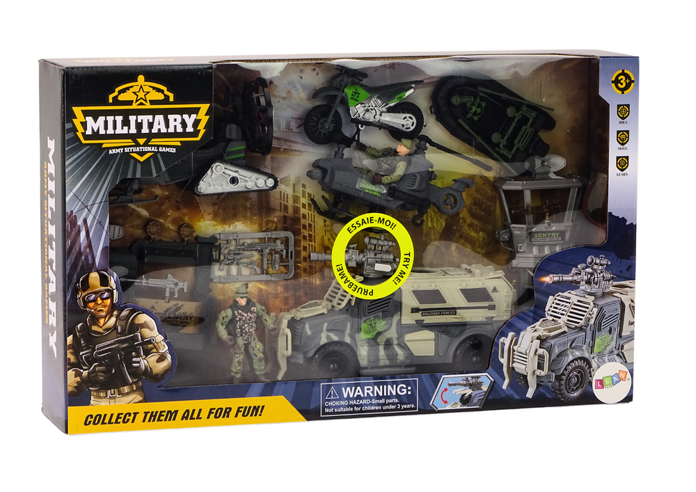 Karinių transporto priemonių rinkinys su garso efektais